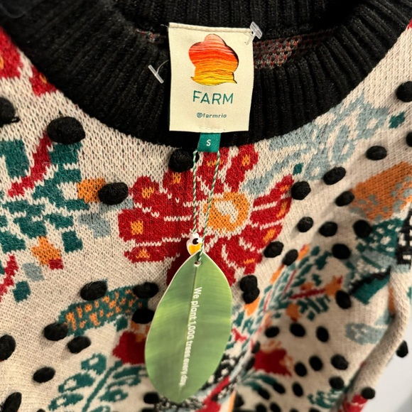 NWT Farm Rio Mushroom Forest Puff Sleeve Sweater, Size S - Picture 7 of 10